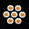 Halloween Printed Natural Wood Beads WOOD-T021-91-1
