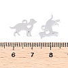 Non-Tarnish 304 Stainless Steel Puppy Silhouette Charms STAS-Q201-T086-3