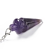 Natural Amethyst Pointed Dowsing Pendulums AJEW-B020-01P-03-4