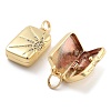 Brass Pave Clear Cubic Zirconia Pendants KK-U009-11B-G-2
