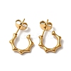 Ion Plating(IP) Bamboo Joint Ring 304 Stainless Steel Stud Earrings EJEW-A081-21G-1