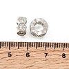 Hexagon Brass Micro Pave Clear Cubic Zirconia European Beads KK-Z156-01P-01-2