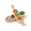 304 Stainless Steel Rhinestone Links Connector Charms STAS-K306-19G-01-2
