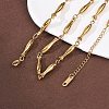 304 Stainless Steel Fish Link Chain Necklaces for Women NJEW-K299-01G-3