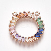 Brass Cubic Zirconia Pendants ZIRC-S061-71B-1