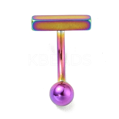 304 Stainless Steel T-Shaped Curved Barbell LS-AJEW-G041-04M-1