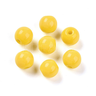 Opaque Solid Color Glass Beads GLAA-N007-6mm-A06-1