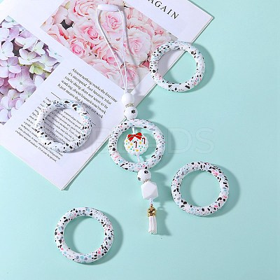5Pcs Ring Food Grade Eco-Friendly Silicone Focal Beads JX894L-1