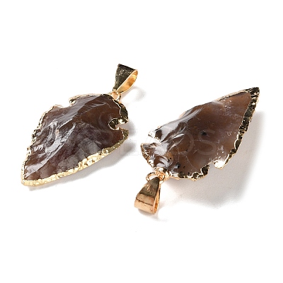 Raw Rough Natural Indian Agate Pendants G-T073-23G-02-1