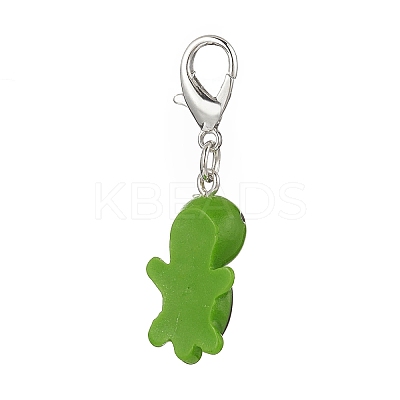 5Pcs 5 Colors Tortoise Resin Pendant Decorations HJEW-JM00864-1