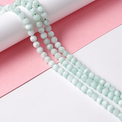 Frosted Natural Glass Beads Strands G-I247-15I-1