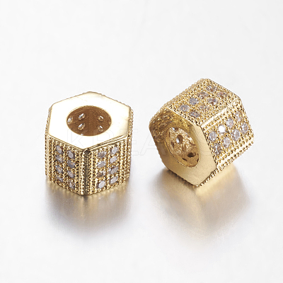 Brass Cubic Zirconia European Beads ZIRC-F001-124G-1