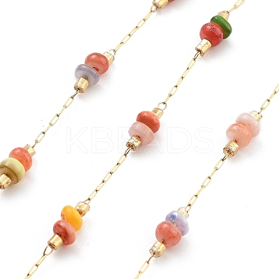 Handmade Chips Natural Shell Beaded Chains CHS-P019-02G-A-1