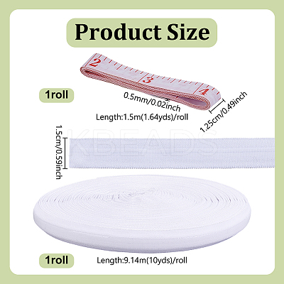 1 Roll Flat Polypropylene Non-Slip Elastic Cord OCOR-NB0002-57A-1