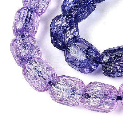 Transparent Crackle Glass Beads Strands GLAA-Q108-04A-07-1
