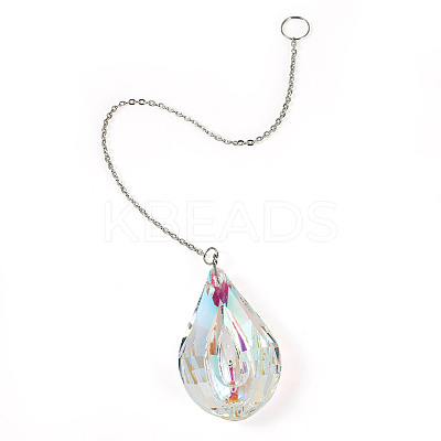 1Pc Transparent Glass Hanging Suncatchers AJEW-TADJ0001-02D-1