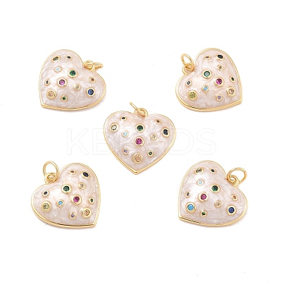 Eco-Friendly Brass Micro Pave Cubic Zirconia with Enamel Pendants LS-KK-K268-15G-1