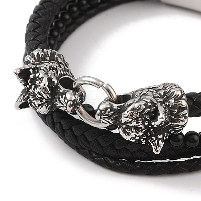 Braided Microfiber Leather Multi-strand Bracelets BJEW-B096-06I-1