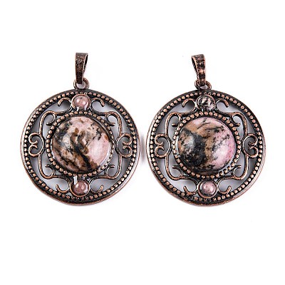 Natural Rhodonite Pendants G-Q158-03-11-1