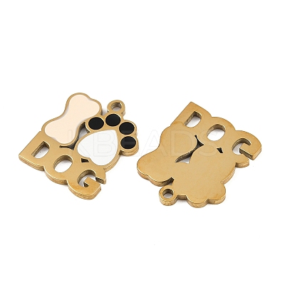 304 Stainless Steel Enamel Pendants STAS-C137-01B-G-1