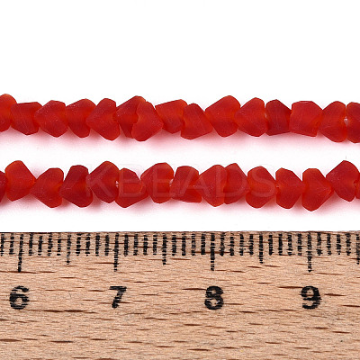 Frosted Transparent Glass Beads Strands GLAA-N016-4mm-08-1