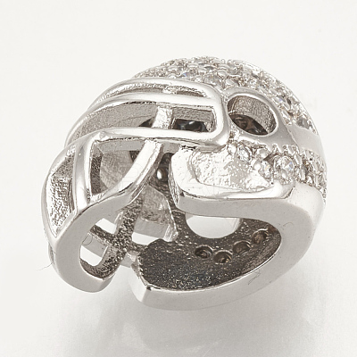 Brass Micro Pave Cubic Zirconia Football Helmet Beads ZIRC-S061-52P-1