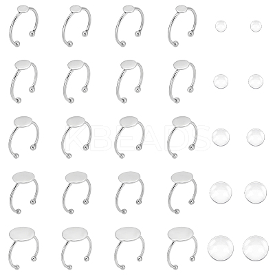 DIY Blank Adjustable 304 Stainless Steel Finger Rings Making Kits DIY-AN0001-22-1
