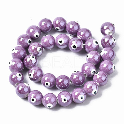Handmade Porcelain Ceramic Beads Strands PORC-T006-02F-1