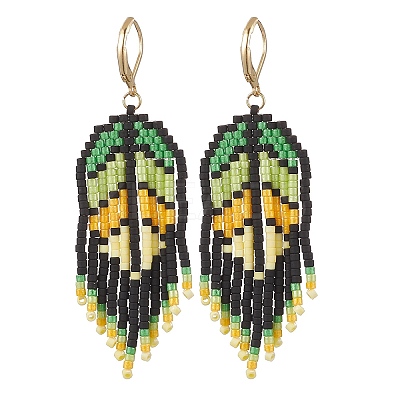 Handmade Glass Seed Beads Dangle Earrings EJEW-MZ00561-02-1