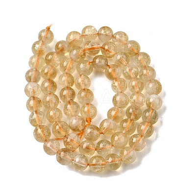 Heated Natural Citrine Beads Strands LS-G-D323-A01-6mm-B-1