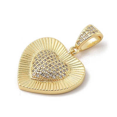 Brass Micro Pave Cubic Zirconia Pendants KK-U047-12G-1