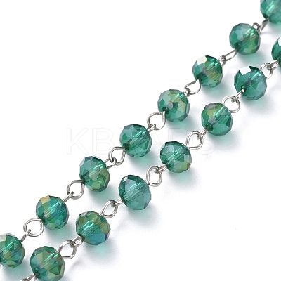 Handmade Electroplate Glass Beaded Chains X-AJEW-JB00529-05-1