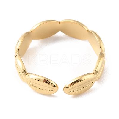 304 Stainless Steel Shell Wrap Open Cuff Rings RJEW-D002-29G-1