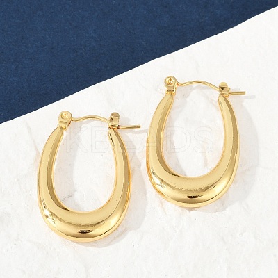304 Stainless Steel Rhinestone Hoop Earrings for Women EJEW-U046-08B-G-1