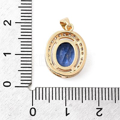 Brass & Cubic Zirconia & Glass Pendants KK-G542-01G-1