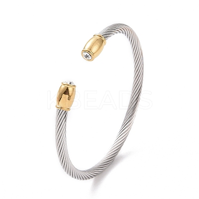 Trendy Women's 304 Stainless Steel Torque Bangles BJEW-N225-72P-1