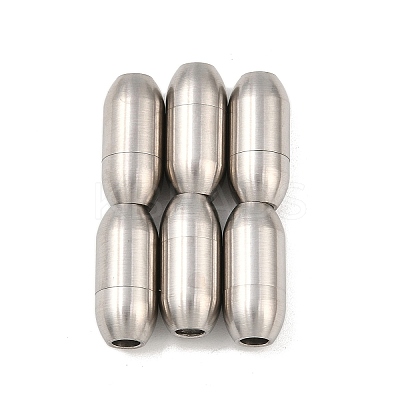 Tarnish Resistant 304 Stainless Steel Matte Surface Magnetic Clasps with Glue-in Ends LS-STAS-O042-A-24-1
