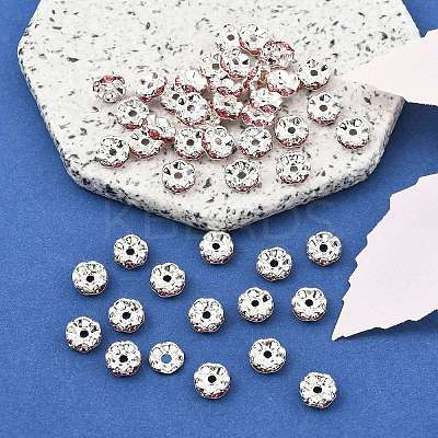 Brass Rhinestone Spacer Beads RB-A014-L8mm-27S-1