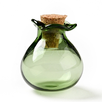 Lucky Bag Shape Glass Cork Bottles Ornament X1-AJEW-A039-02G-1