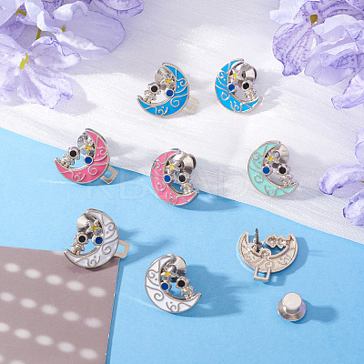 4 Pairs 4 Colors Platinum Alloy Enamel Waist Tighteners AJEW-TA0002-66-1