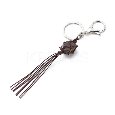 7Pcs Gemstone Tassel Keychains KEYC-JKC00419-1