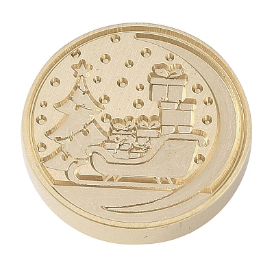 Christmas Series Wax Seal Brass Stamp Head LS-AJEW-M037-01G-15-1