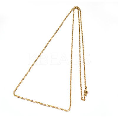 304 Stainless Steel Cable Chain Necklaces NJEW-L398-04G-1