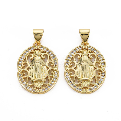 Brass Micro Pave Cubic Zirconia Pendants KK-Q252-073-NF-1