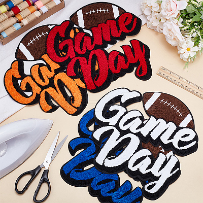 4Pcs 4 Colors Polyester Iron on/Sew On Patches PATC-FG0002-59-1