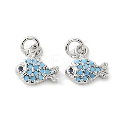 Brass Micro Pave Cubic Zirconia Pendants KK-U056-19P-1