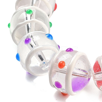 Glass with Enamel Beads Strands GLAA-M047-01A-1