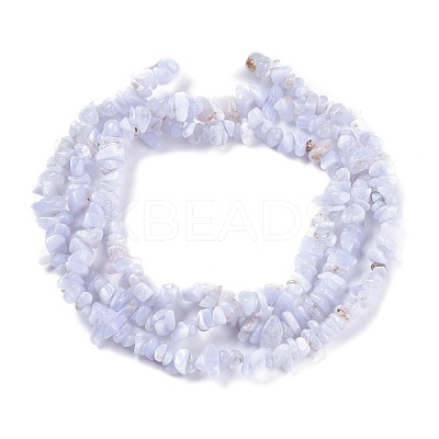 Natural Blue Lace Agate Beads Strands G-O187-02-1