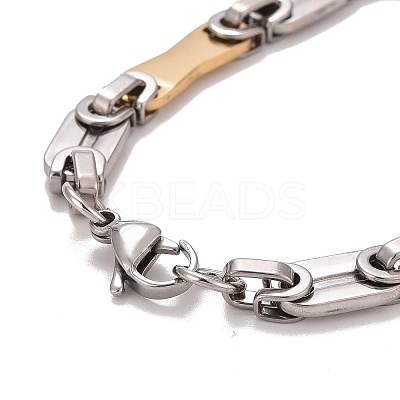 PVD Vacuum Plating 201 Stainless Steel Bar Link Chain Bracelets LS-STAS-E160-01GP-1