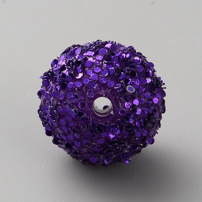 Opaque Acrylic Glitter Beads FIND-CJC0010-111A-24-1